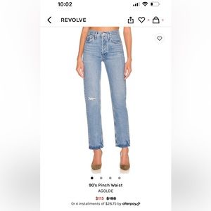 Agolde 90s Pinch Denim Jeans - Sz 25 - Basically New!